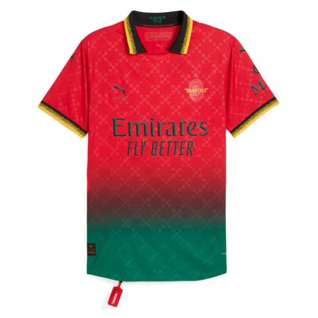 AC Milan X Off-White Fourth Player Version Jersey 24/25 – Red
