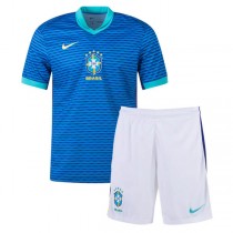 Brazil Away Kids Soccer Kit 2024
