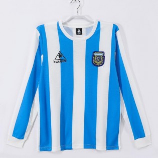 Retro Argentina Home Long Sleeve Jersey 1986