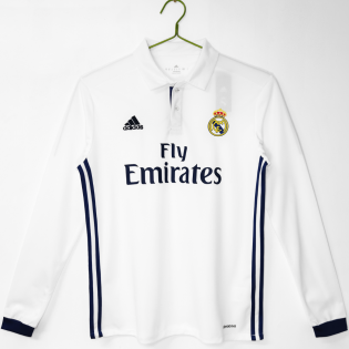 Retro Real Madrid Home Long Sleeve Jersey 2016/17