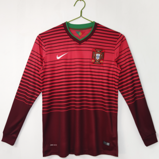 Retro Portugal Home Long Sleeve Jersey 2014